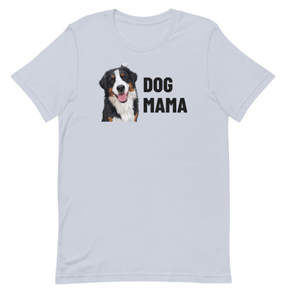 Dog Mama Custom Pet T-Shirt (Light Blue), Bear the Bernese Mountain Dog: front view. [ks Colour=Light Blue; kind=product]