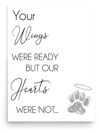 Your Wings Were Ready Quote Sign (White / Poster Only): front view. [ks Background=White; Style=Poster Only; kind=product]