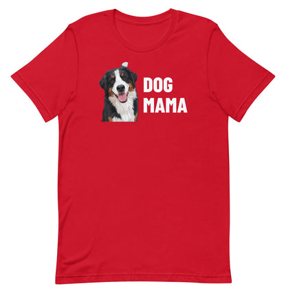 Dog Mama Custom Pet T-Shirt (Red), Bear the Bernese Mountain Dog: front view. [ks Colour=Red; kind=product]
