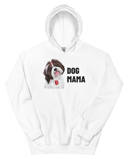 Dog Mama Custom Pet Hoodie (White), Pippin the Shih Tzu: front view. [ks Colour=White; kind=product]