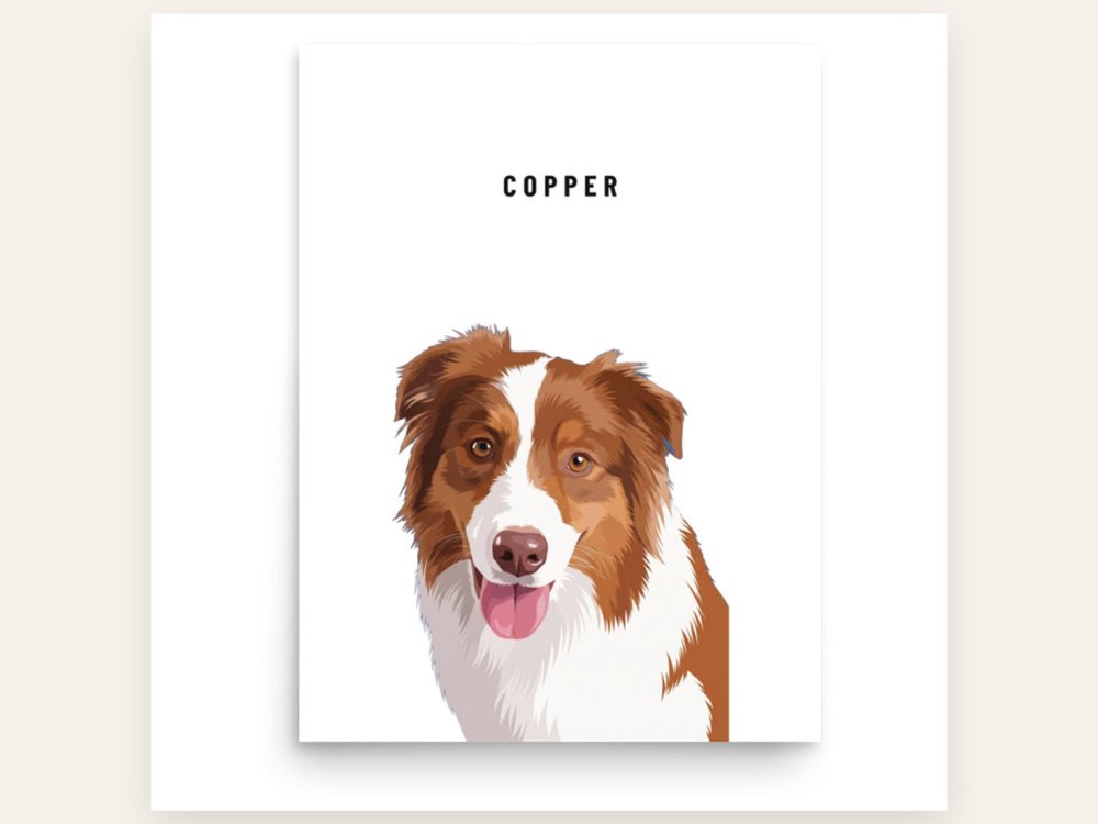 Copper's finished portrait printed as a poster